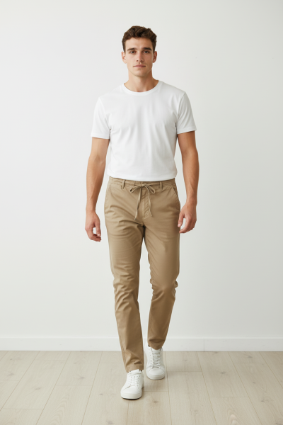 HERMEZ KREM JOGGER PANTALON
